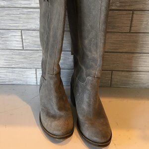 Lucky Brand Gray Suede Zip Up Knee High Boots Size 8 1/2